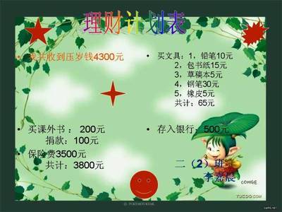 理财小计划(怎样理财规划)